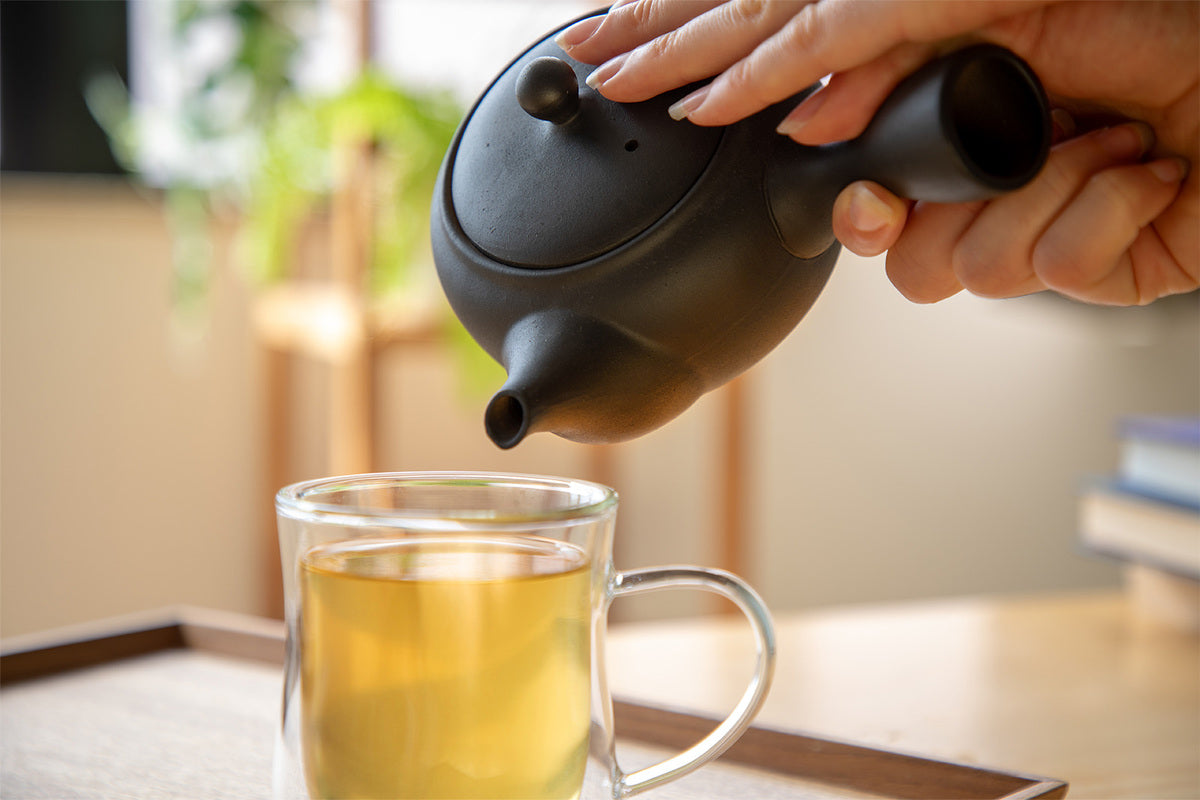 ceramic japanese tea pot serving tea