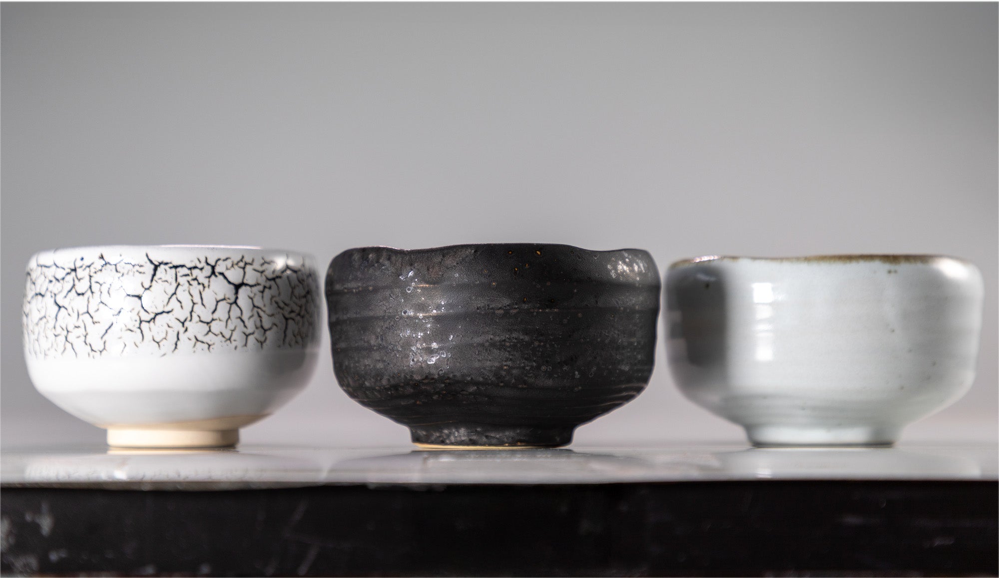 Three Matcha Bowls lining up