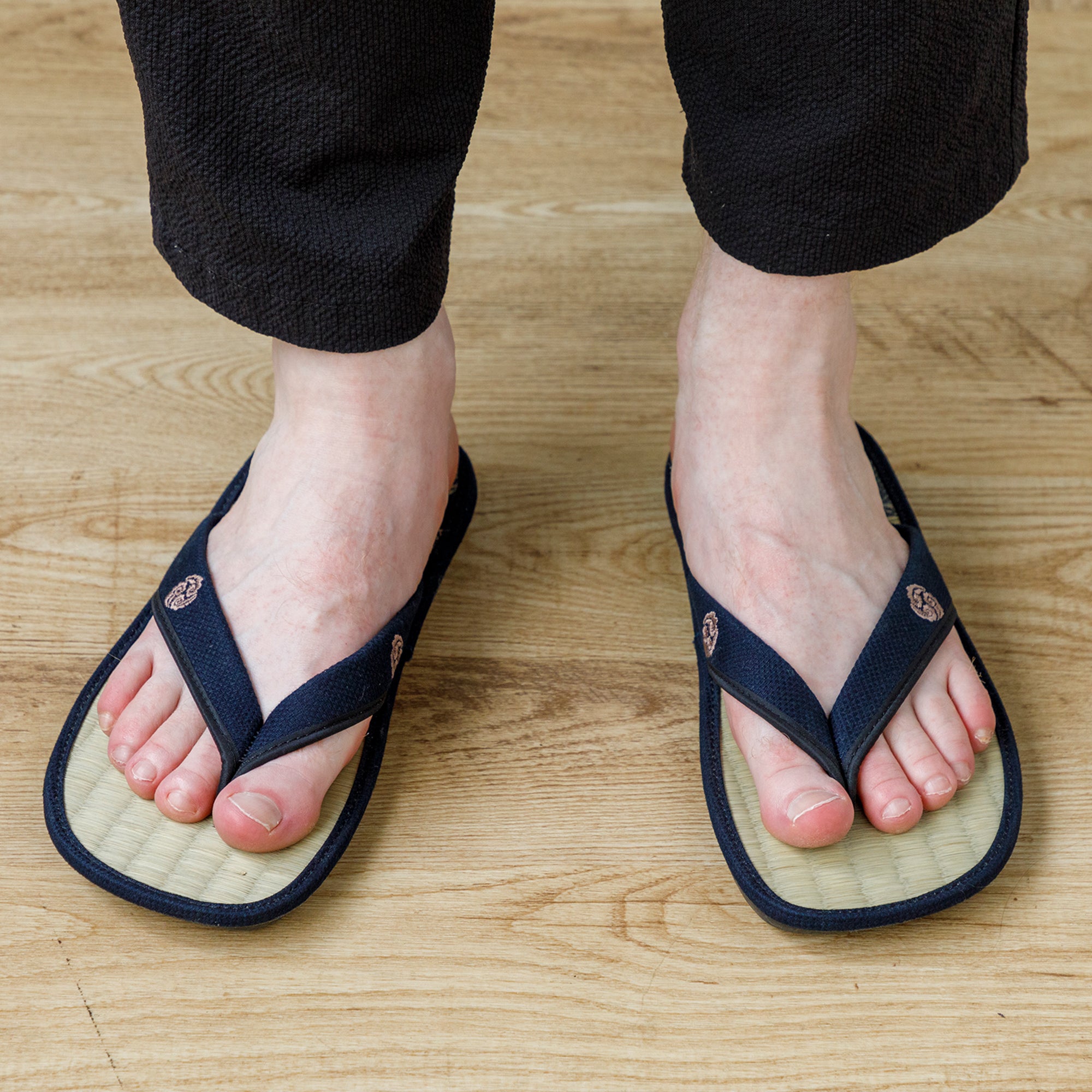 close view on feet wearing the sandals