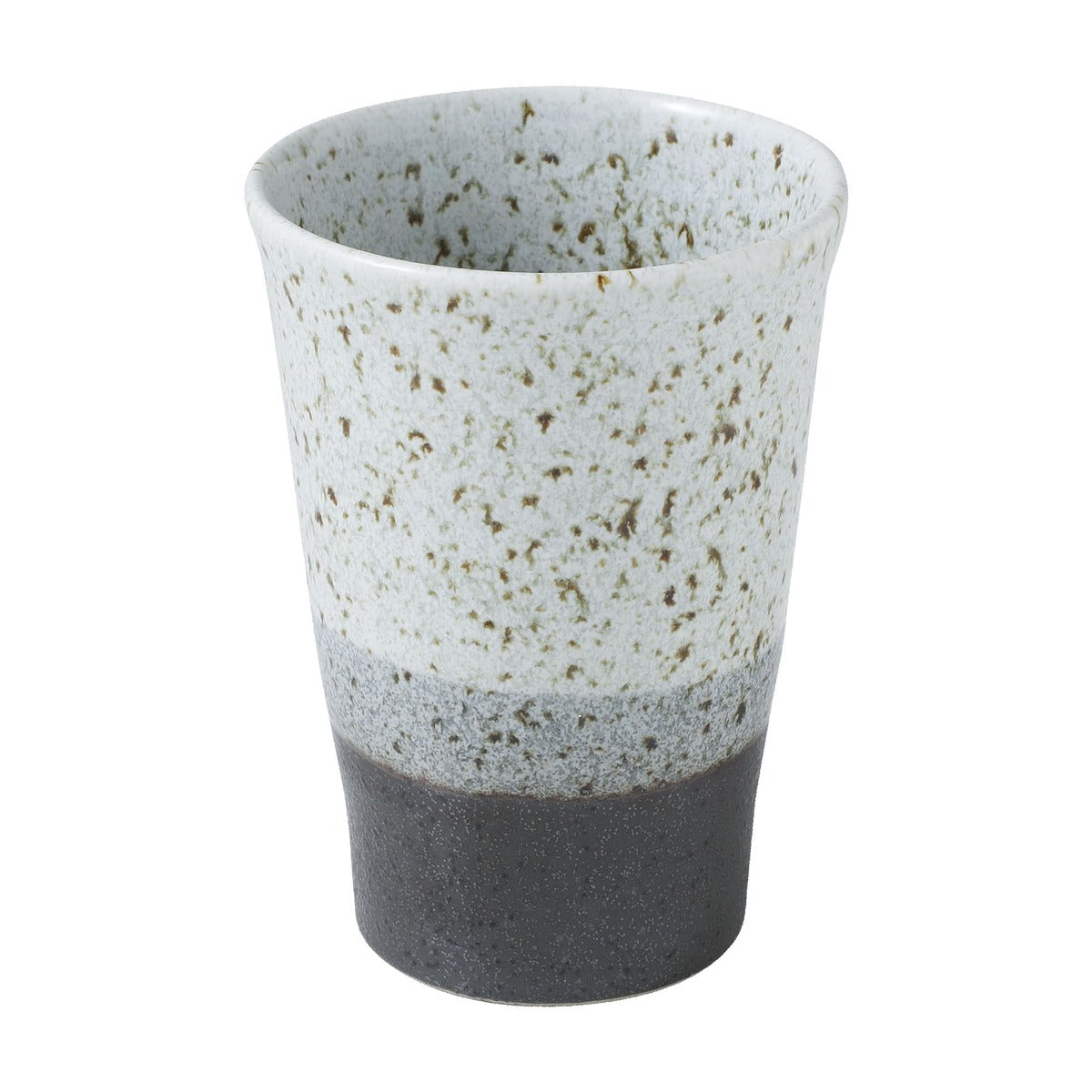 grey tea cup on white background