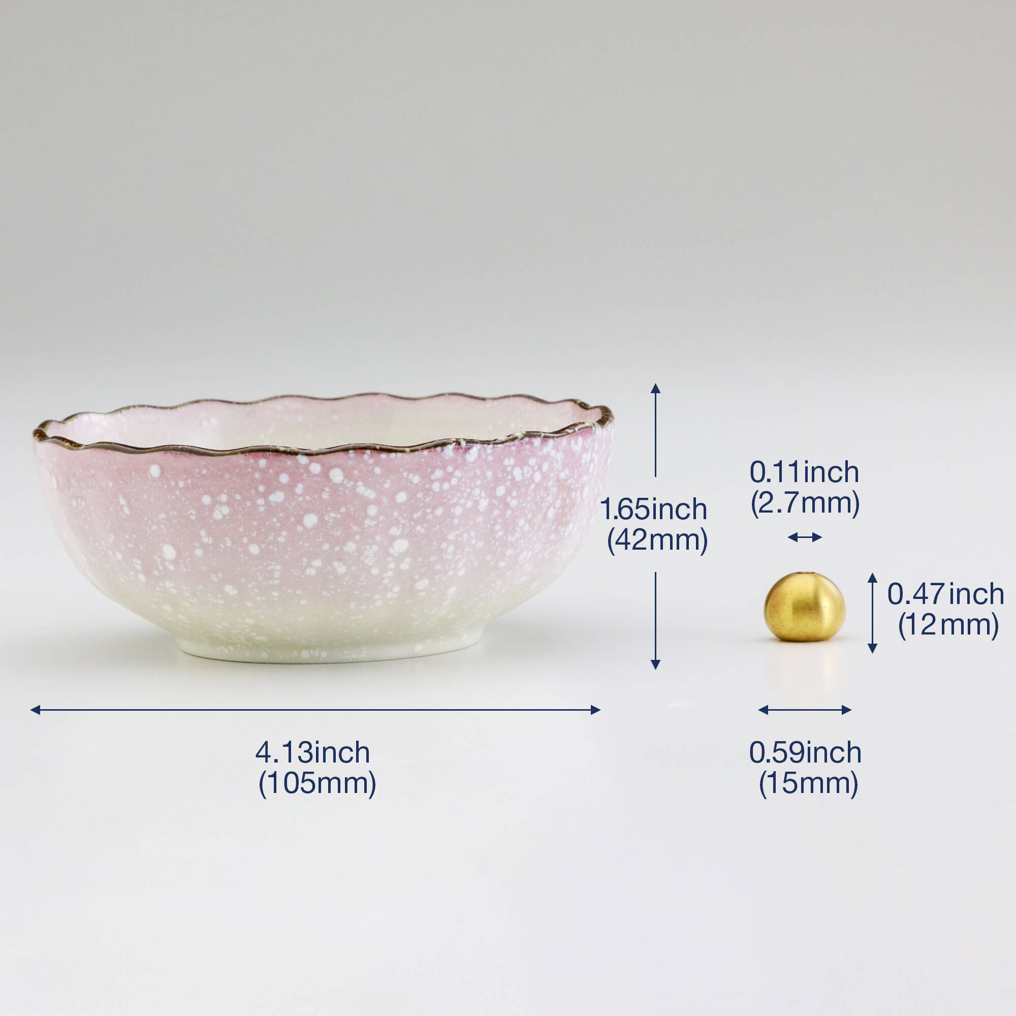 ceramic incense holder with dimension data