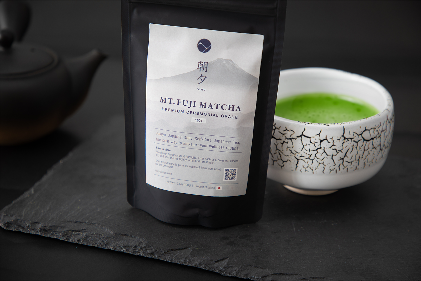 Fuji Matcha 100g Pouch and Matcha Bowl