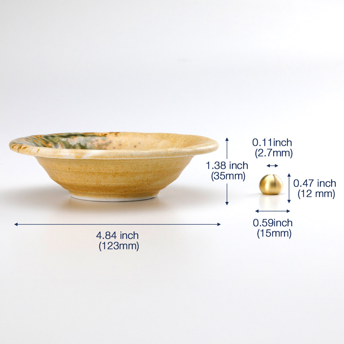 orange ceramic holder with dimension