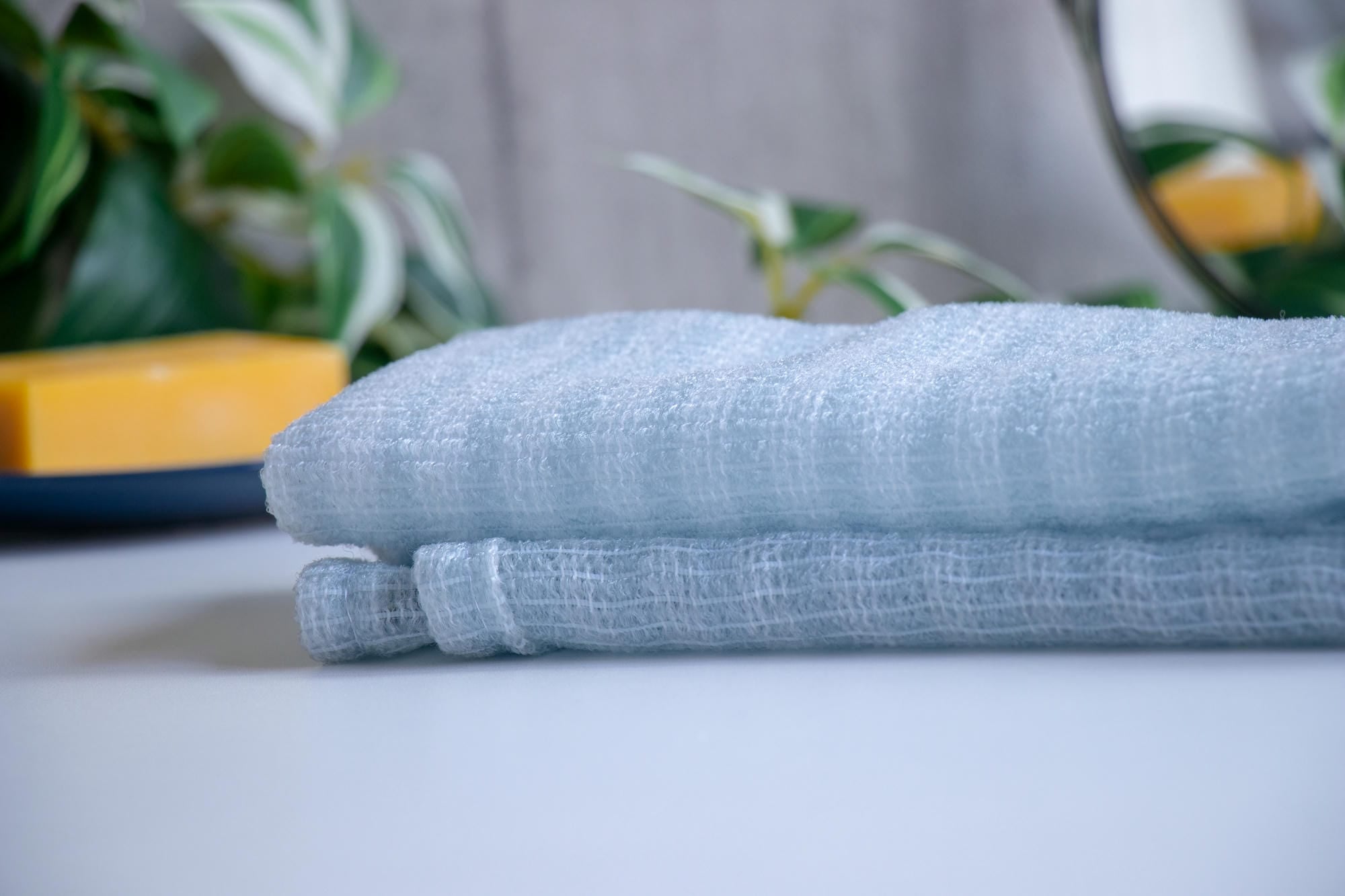 Exfoliating Soft Body Towel  Blue & White