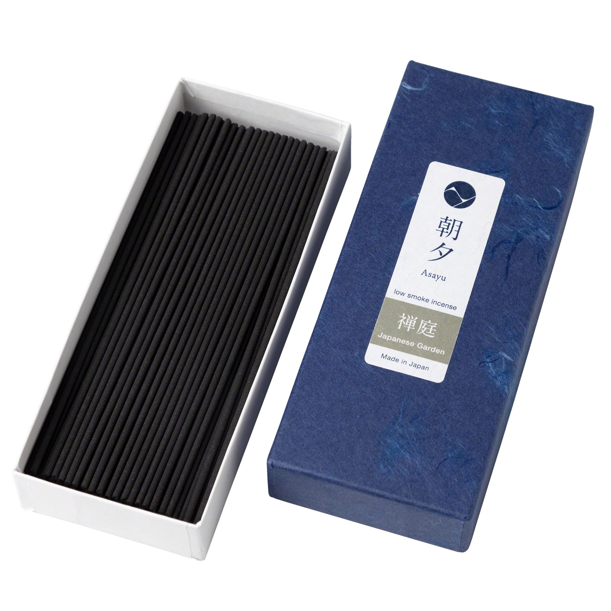 Japanese Zen Garden Low Smoke Incense Sticks by Asayu Japan in an open box