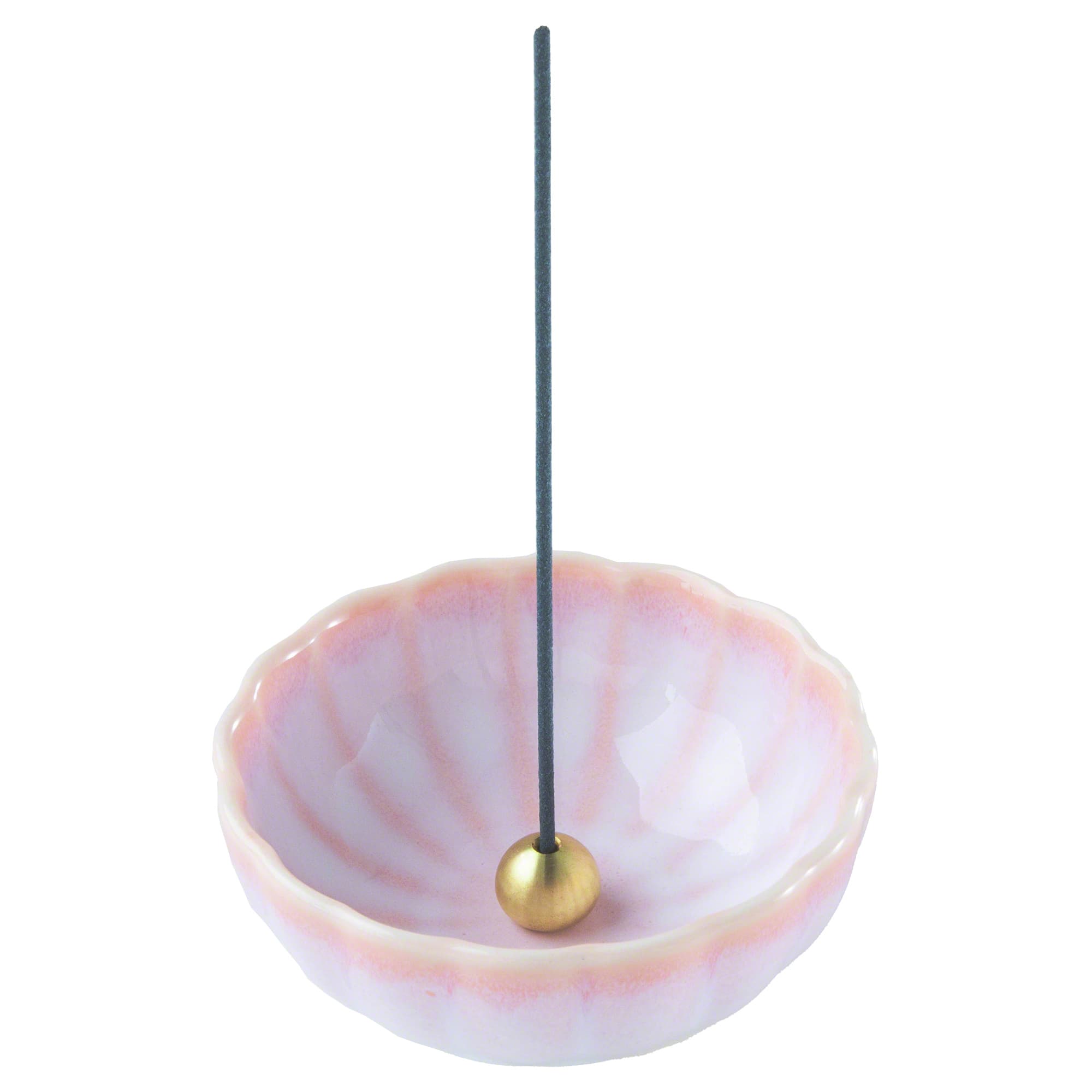 Asayu Japan Cherry Blossom Pink Mini Lotus Flower Incense Holder with brass stand for incense sticks