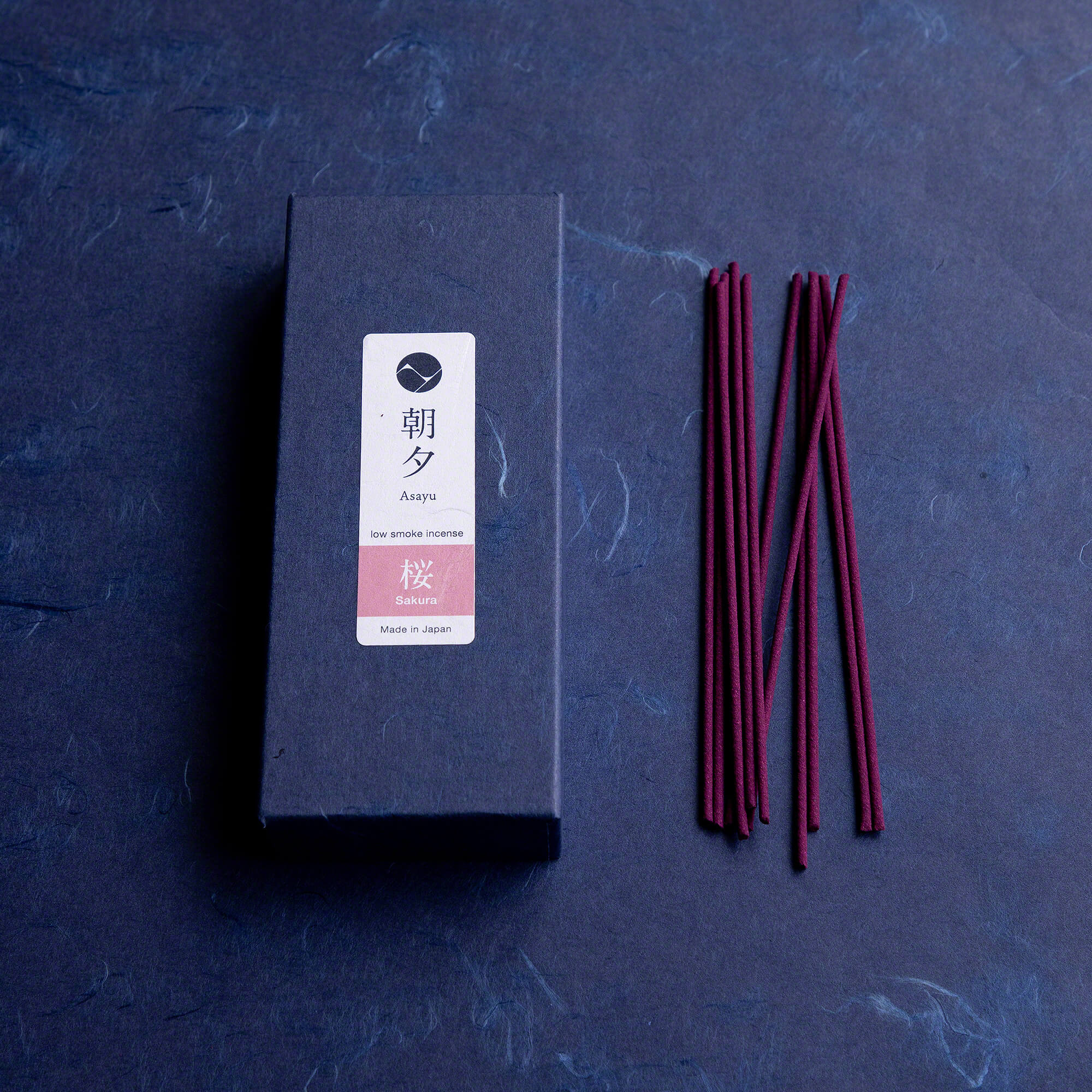 Box of Asayu Japan Sakura Cherry Blossom Low Smoke incense with sticks outside