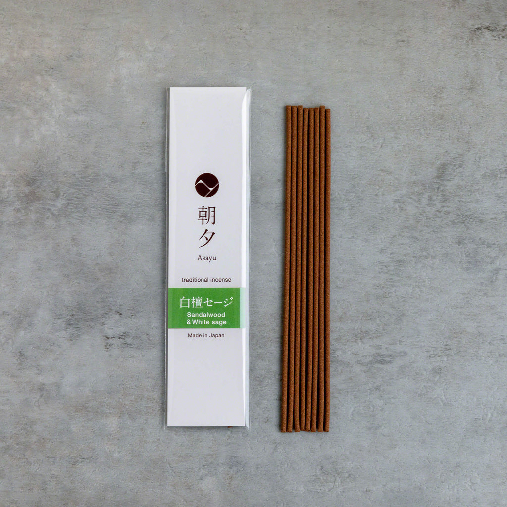 [ Free Shipping in continental US, CANADA, and UK ] Asayu Japan 100% Natural Incense Stick Assortment, Set of 5 Scents | 100% Made in Japan Incense Sampling Variety Pack | Sandalwood, Agarwood, Cypress, White Sage and Frankincense