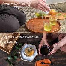 Load image into Gallery viewer, 【Free shipping in Canada】Indulge in Asayu Japan&#39;s Daily Essentials Duo, a premium tea set of Gyokuro and Hojicha. Savor the creamy umami of Gyokuro and the nutty sweetness of Hojicha, both crafted from first-flush Japanese green tea leaves. Ideal for daily rejuvenation.
