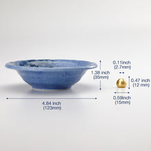 Cargar imagen en el visor de la galería, Tradtional Ceramic Insence Holder Plate and Brass Incense Burner Set - Blue
