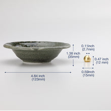 Cargar imagen en el visor de la galería, Tradtional Ceramic Insence Holder Plate and Brass Incense Burner Set - Green
