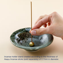 Cargar imagen en el visor de la galería, Tradtional Ceramic Insence Holder Plate and Brass Incense Burner Set - Green
