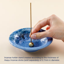 Cargar imagen en el visor de la galería, Tradtional Ceramic Insence Holder Plate and Brass Incense Burner Set - Blue

