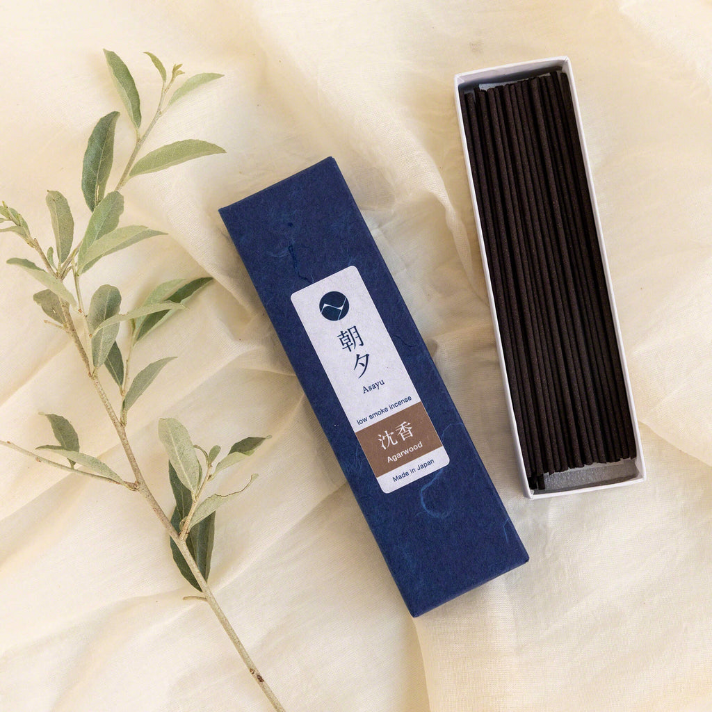 [ Free Shipping in continental US, CANADA, and UK ]Discover the essence of tranquility with Asayu Japan's 100% Agarwood Low Smoke Incense Sticks. Crafted in Awaji, Japan, these natural sticks offer a serene agarwood aroma, perfect for meditation and relaxation. Each 20g box contains 35-40 sticks, with a gentle scent lasting around 25 minutes. 