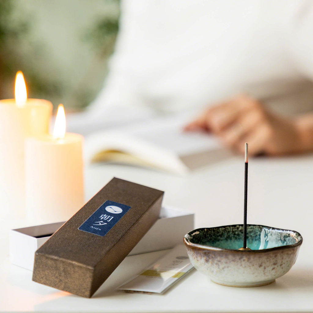 [ Free Shipping in continental US, CANADA, and UK ] Asayu Japan 100% Natural Incense Stick Assortment, Set of 5 Scents | 100% Made in Japan Incense Sampling Variety Pack | Sandalwood, Agarwood, Cypress, White Sage and Frankincense
