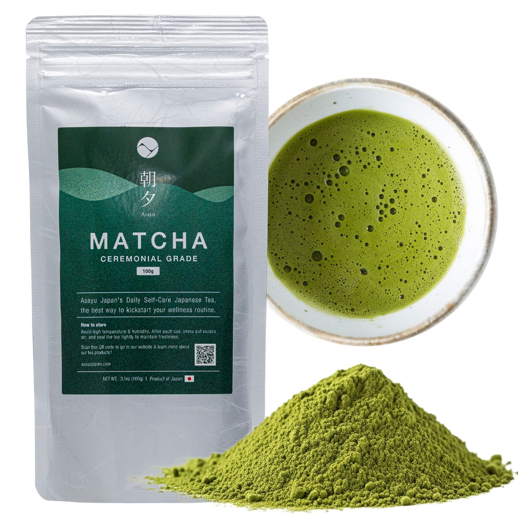 Matcha 100g Pouch with Matcha Powder and Matcha Tea