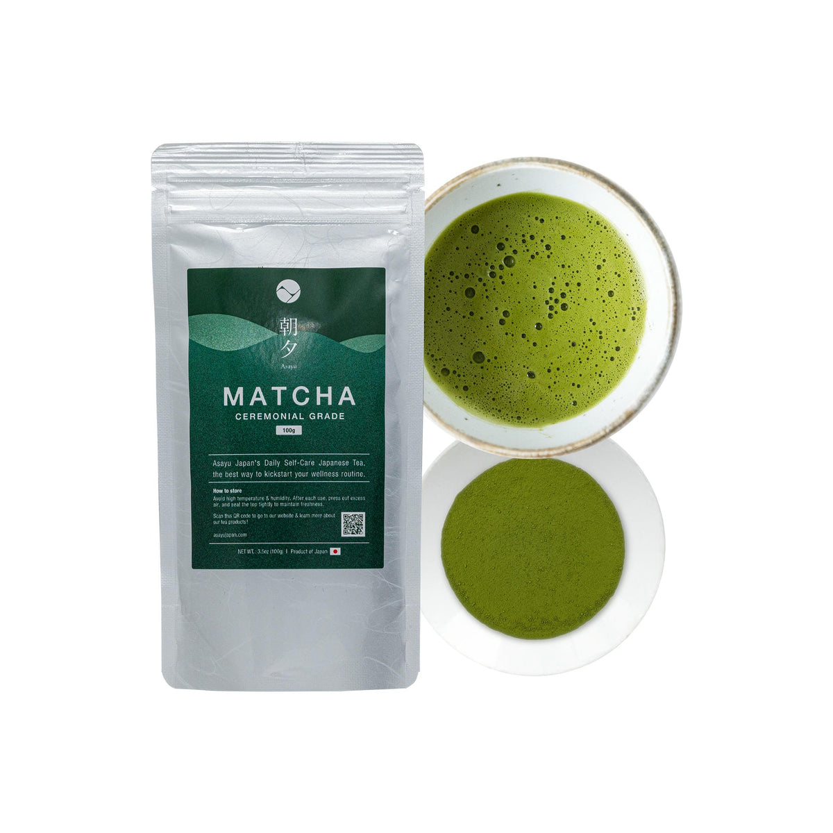 Matcha 100g Pouch and Matcha Tea
