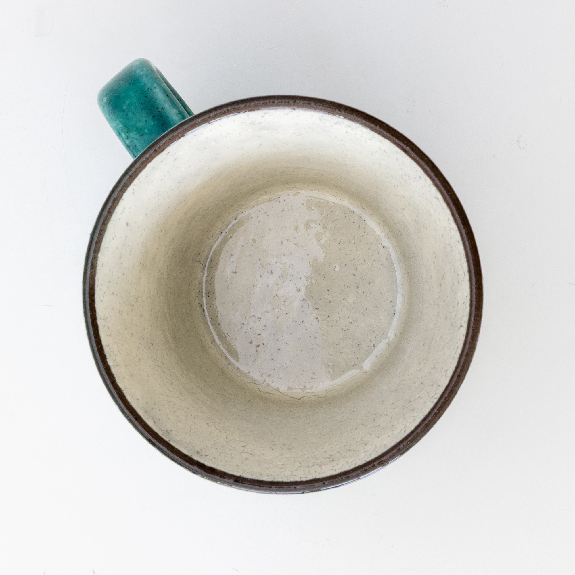 Top view of the Kairagi ceramic green tea cup