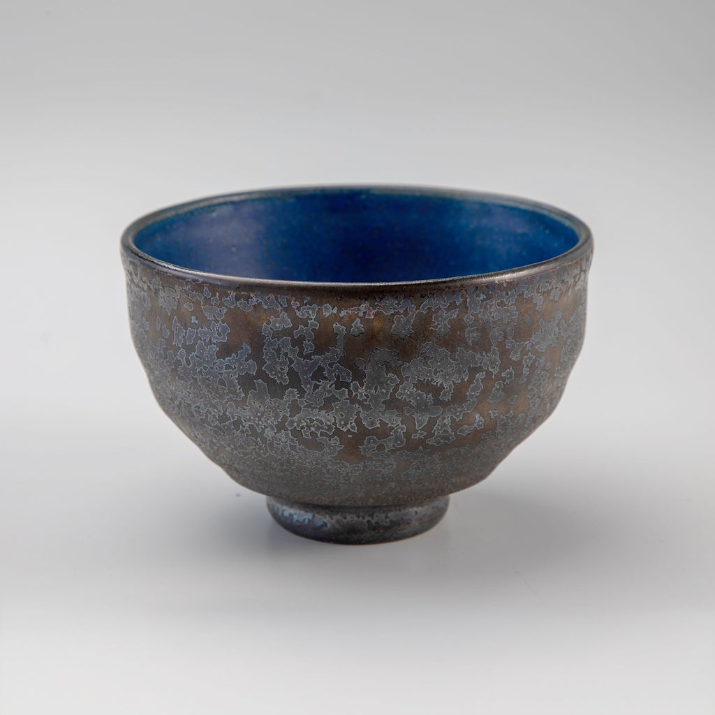 Kurogane Blue Matcha Bowl with Glaze