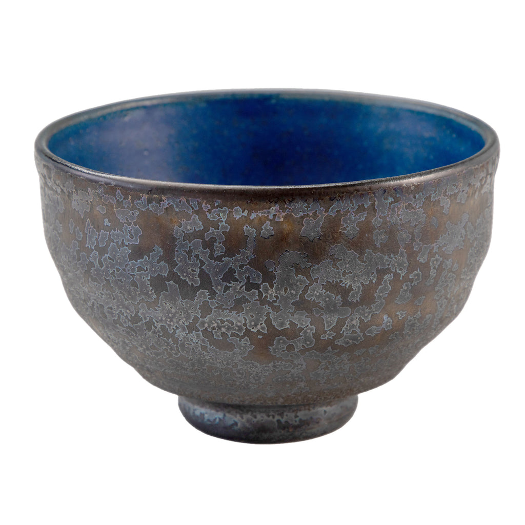 Kurogane Blue Matcha Bowl with Glaze