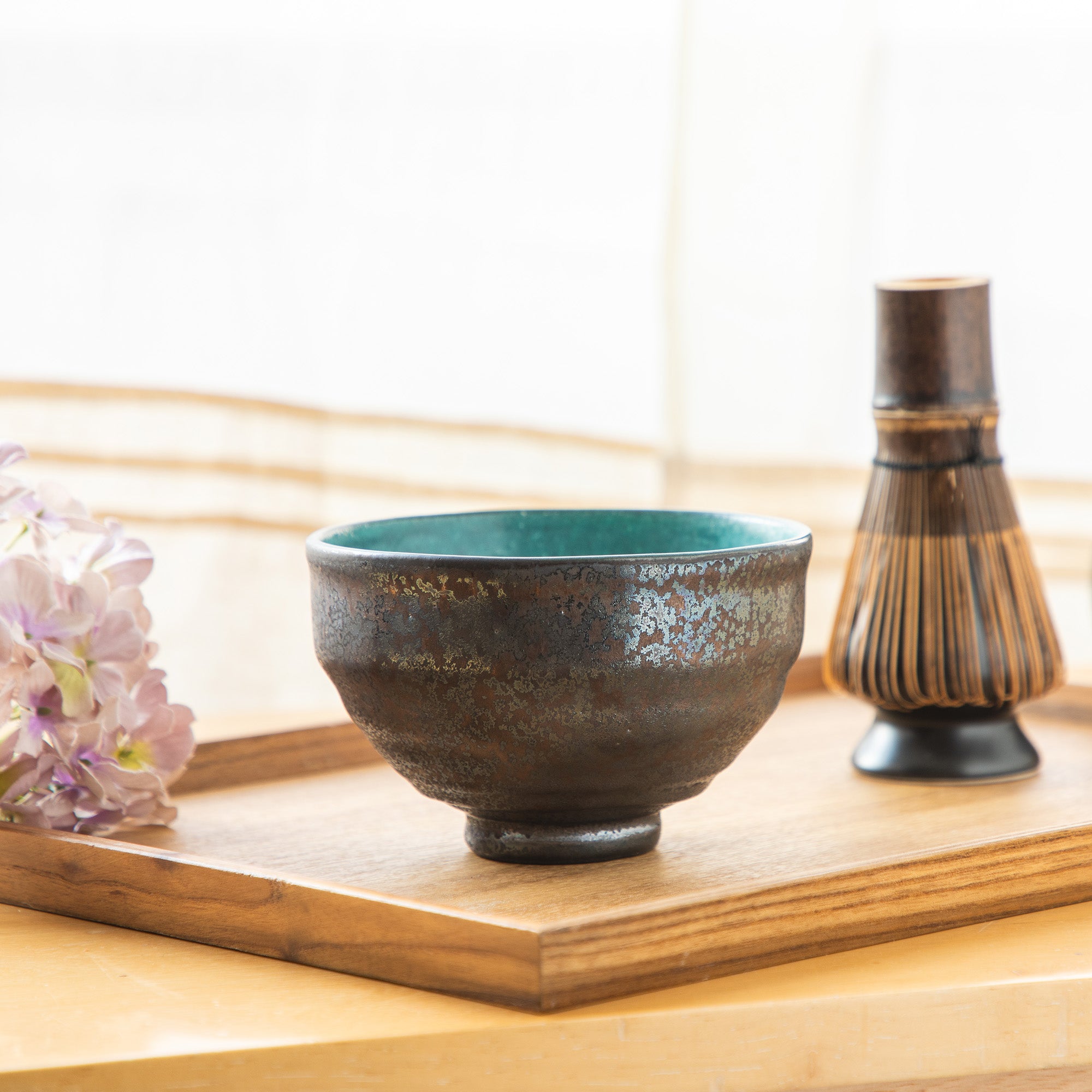 Kurogane Turquoise Matcha Bowl 
