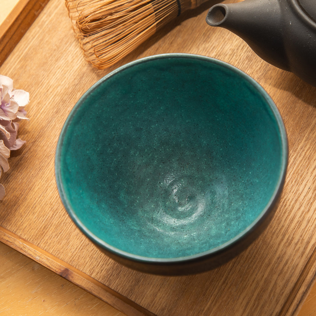 Kurogane Turquoise Matcha Bowl 