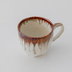 Top view of the Brown and white cup