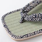 close up on the front of Seigaiha sandals