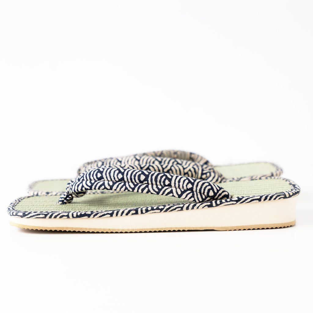 horizontal view of the Seigaiha sandals