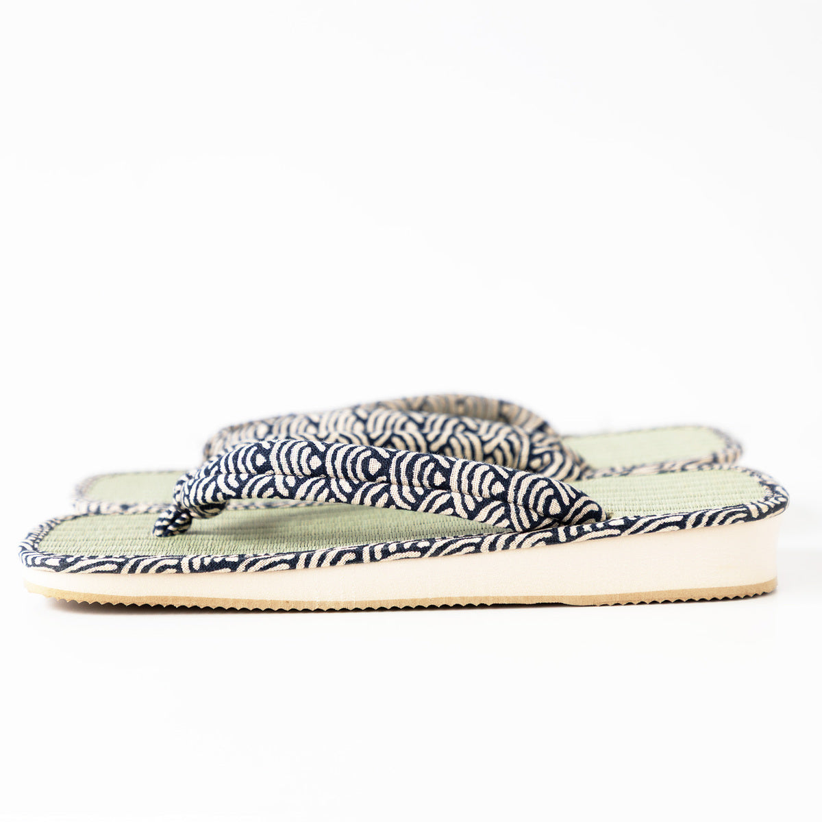 horizontal view of the Seigaiha sandals