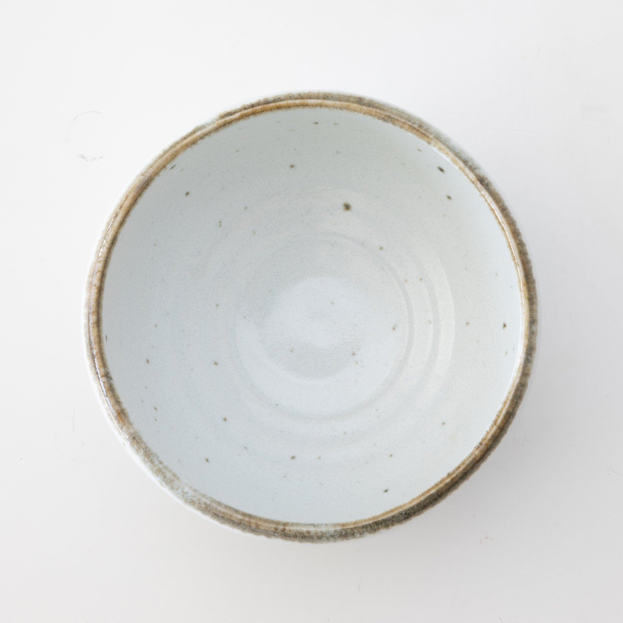 白土抹茶碗｜日本美濃燒手工茶碗白釉鐵鏽邊斑點｜日本製茶道用具