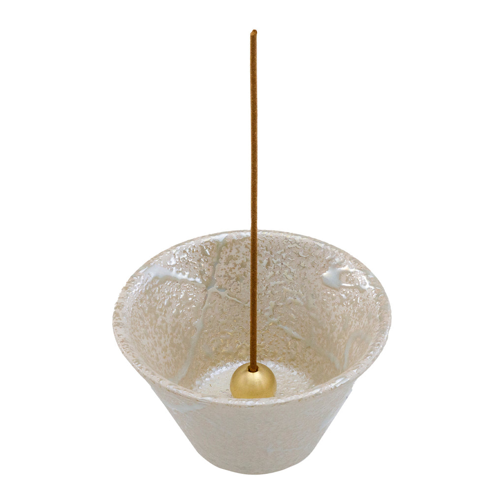 Cone shape white incense holder