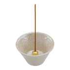 Cone shape white incense holder