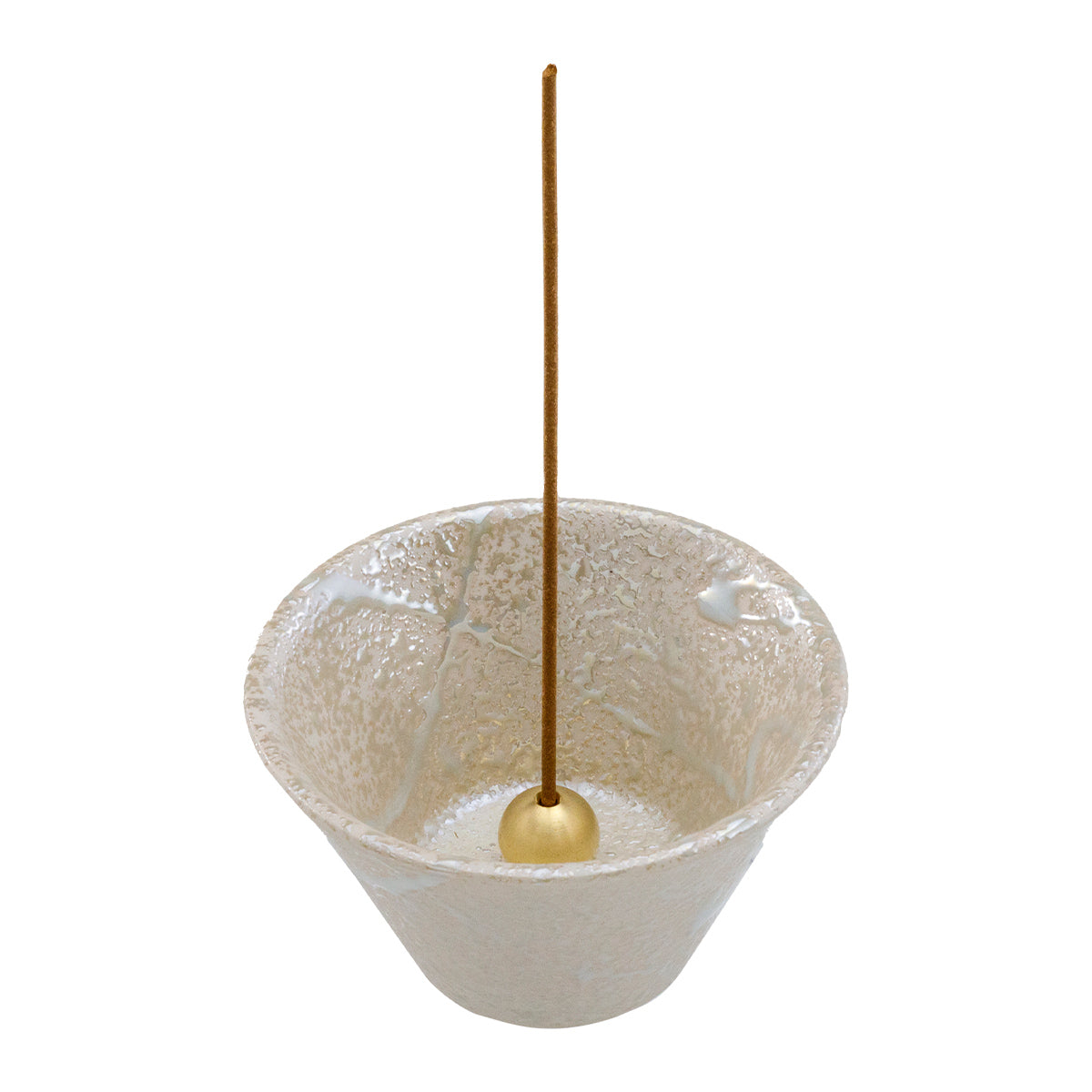 Cone shape white incense holder
