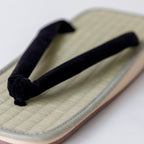 close view of the sandal black lace