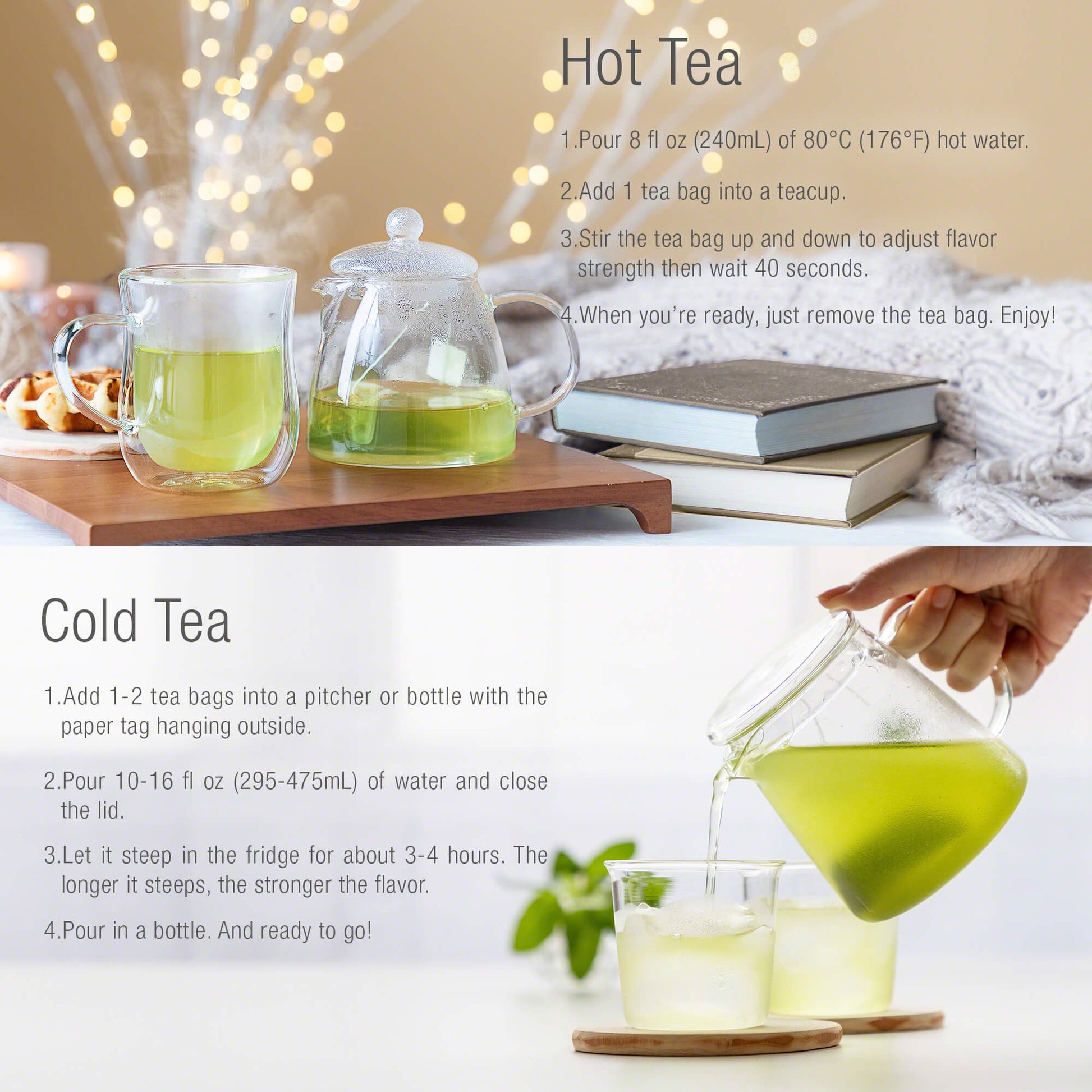 asayu sencha green tea bag brewing instructions