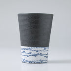 ceramic grey and white tea cup