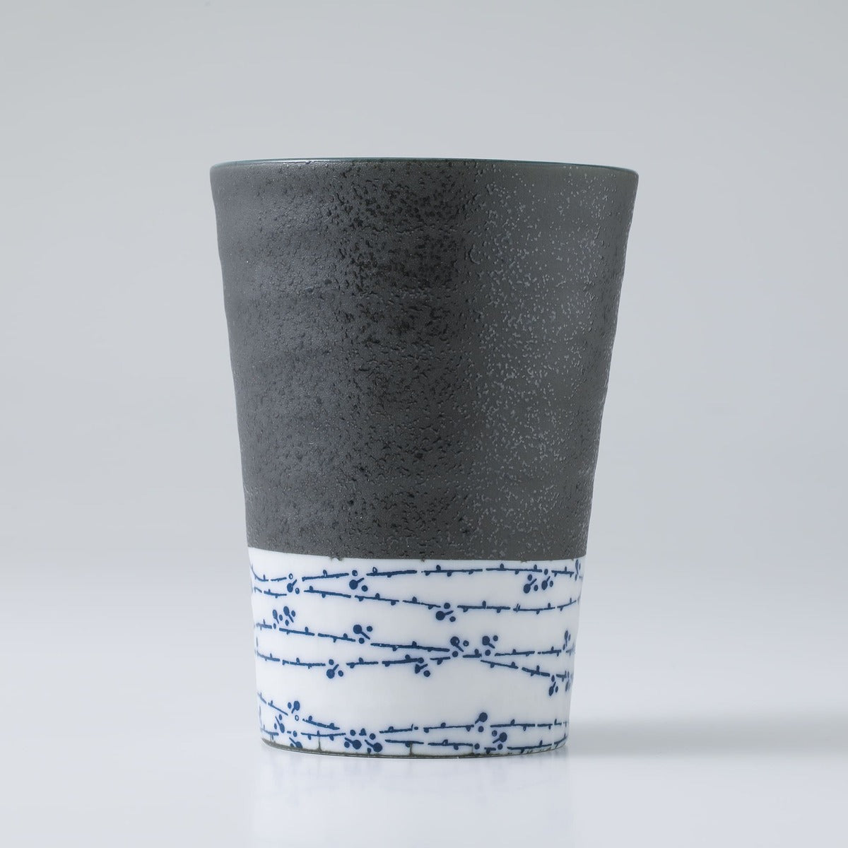 ceramic grey and white tea cup