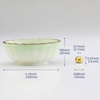 Lotuspastel green ceramic incense holder with dimension data