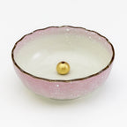 Pastel Pinkceramic incense holder with brass holder