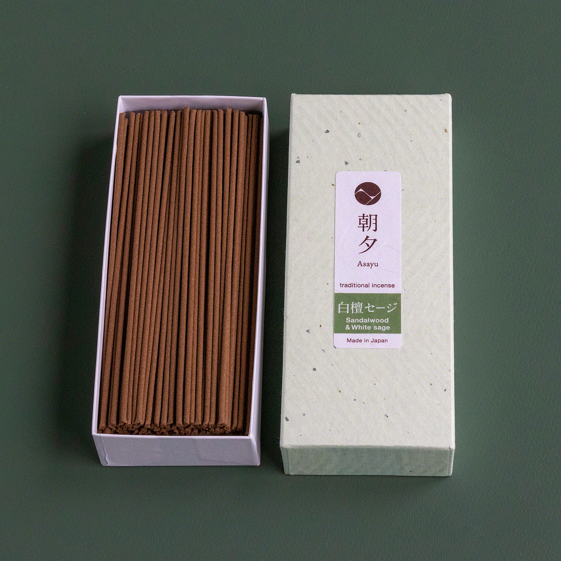 White Sage and Sandalwood Traditional Smoke Incense Sticks open box