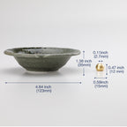 green ceramic holder with dimension data