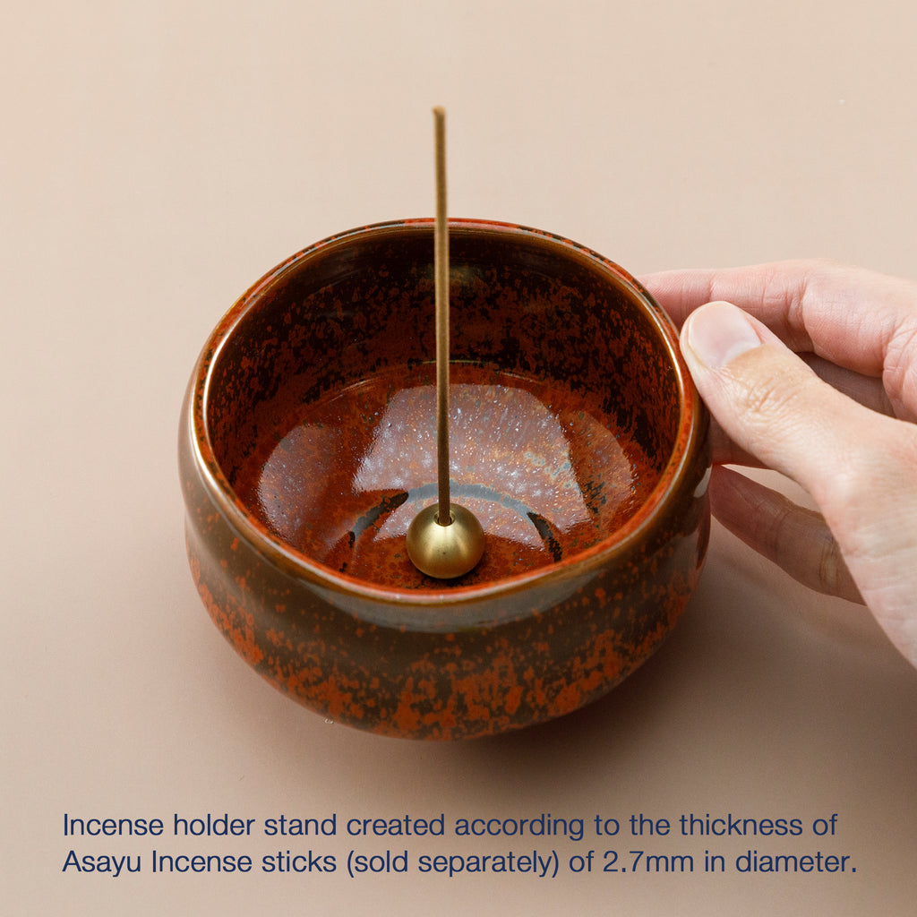 ceramic orange incense holder