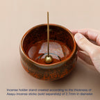 ceramic orange incense holder