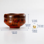 Orange incense holder with dimentsion data
