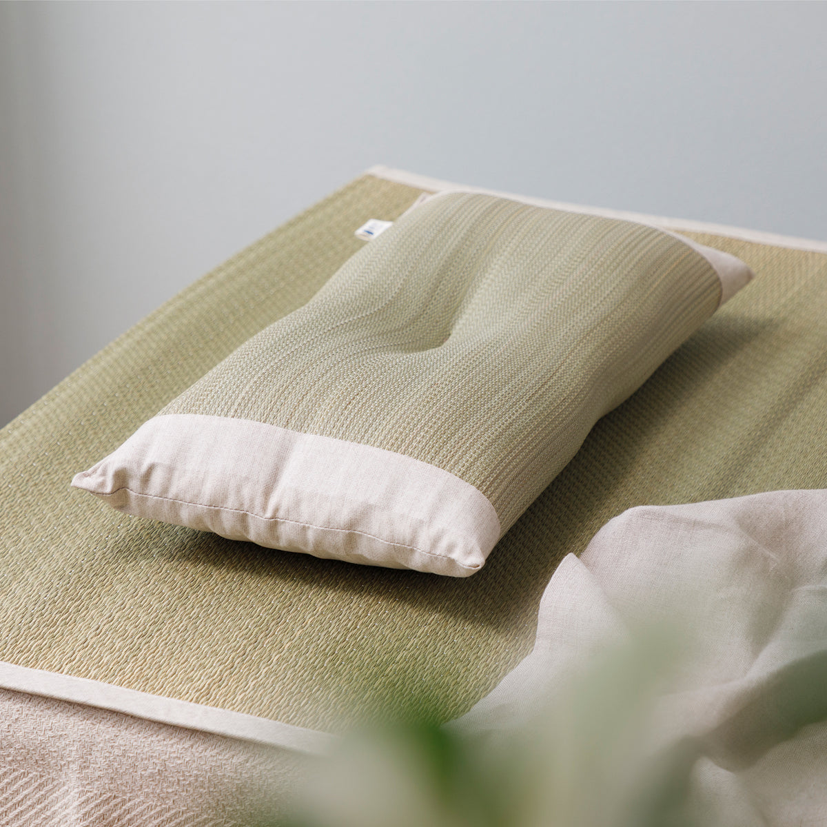 Japanese Igusa Flat Pillow Beige