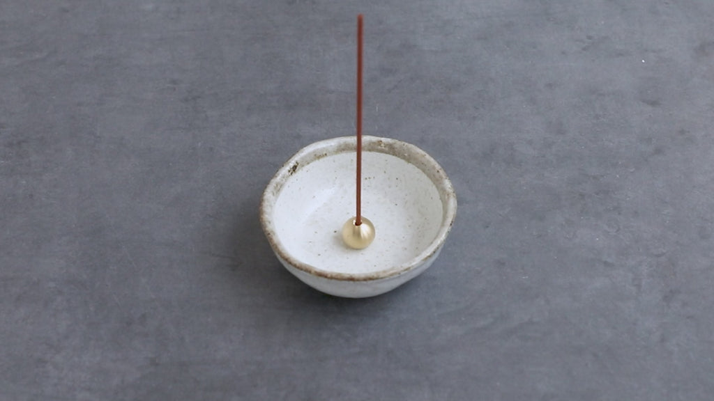 Petit Porte-Encens Perle Blanche
