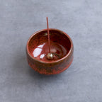 Traditional Incense Bowl with Brass Incense Burner - Orange