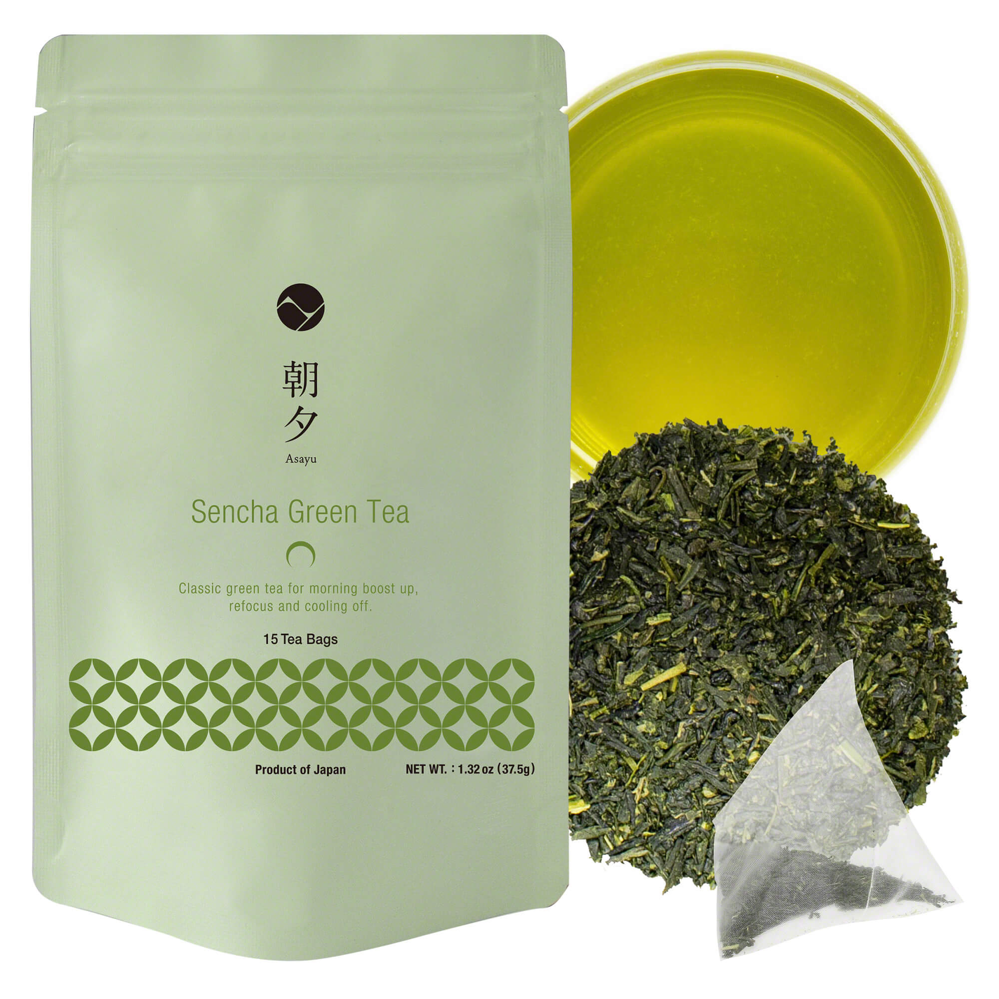 Japanese Sencha Green Tea 15 Tea Bags || Asayu Japan