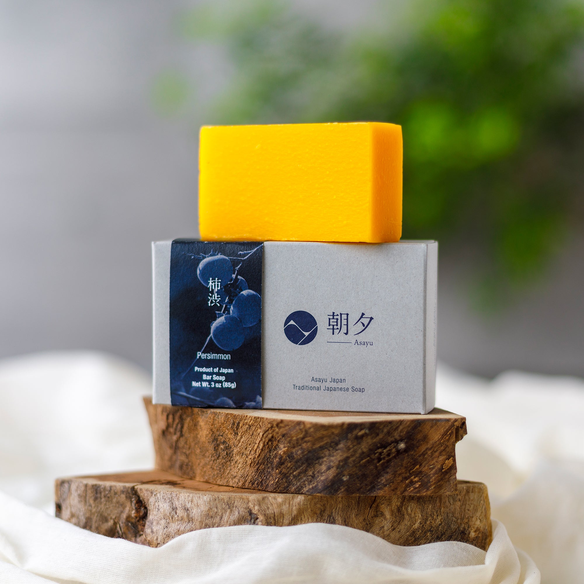 persimmon soap on top of packaging